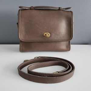 Vintage Coach Court bag in Taupe (style 9870)
